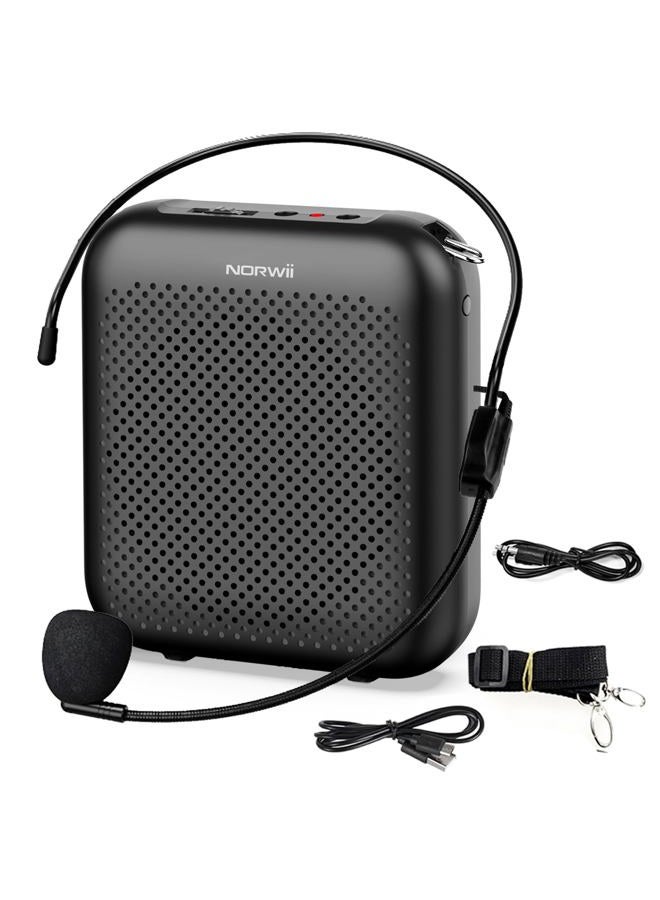 NORWII S358 Portable 2000mAH Rechargeable Voice Amplifier with Wired Microphone Headset & Waistband, Personal Microphone and Speaker for Teachers Tour Guides ect (Black) - Image 1