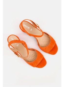 GEOX Women Ortensia Adjustable Buckle Sandals, Orange  - Image 4