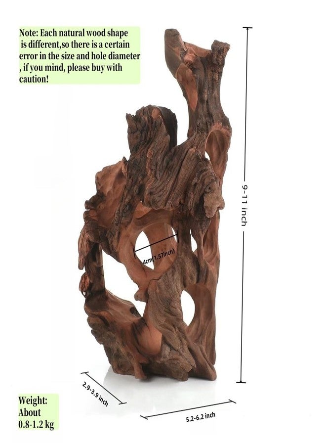 redfeiyang Natural Wood Aquarium Cave Betta Fish Hideout for Aquarium Fish Tank Decorations-Reptile Hide-Snake Hide-Cave for Cichlids Habitat Shelter for Crayfish Shrimp and Other Aquatic Pets 9-11.8" - Image 2