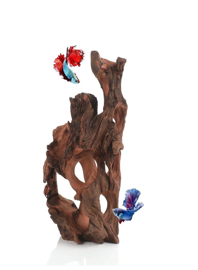redfeiyang Natural Wood Aquarium Cave Betta Fish Hideout for Aquarium Fish Tank Decorations-Reptile Hide-Snake Hide-Cave for Cichlids Habitat Shelter for Crayfish Shrimp and Other Aquatic Pets 9-11.8" - Image 1