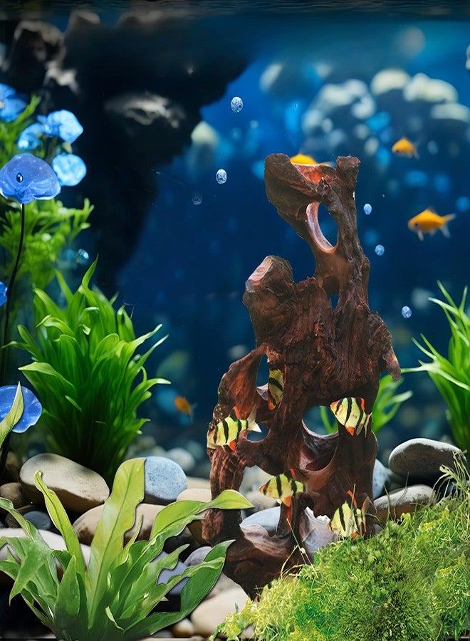 redfeiyang Natural Wood Aquarium Cave Betta Fish Hideout for Aquarium Fish Tank Decorations-Reptile Hide-Snake Hide-Cave for Cichlids Habitat Shelter for Crayfish Shrimp and Other Aquatic Pets 9-11.8" - Image 4