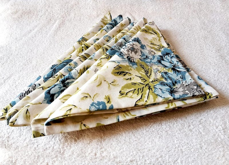GURU JEE Table Napkin Cotton  Printed Cottons Cloth Napkins Floral Set of 6  100 Cotton Dinner Napkins 18x18 Inch  Washable Soft Cotton Napkin for Everyday Use - Image 3