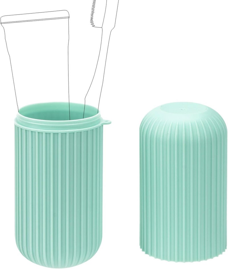 RECLUSE Plastic Capsule Shape Travel Toothbrush, Portable Travel Toothbrush Holder, For Camping, Traveling, Home, Business, Bathroom (1) (Multicolor) - Image 2