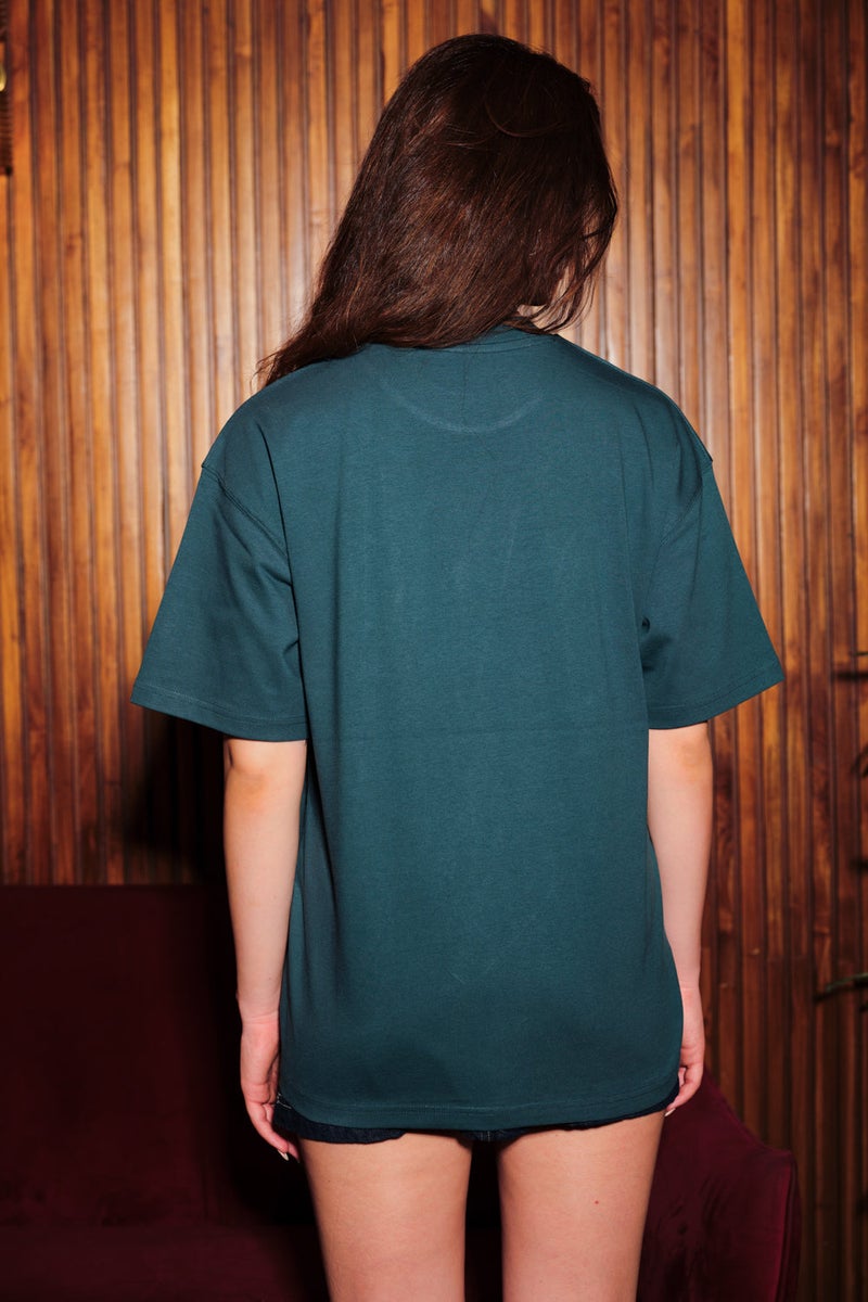 Bonkers Corner Talk To Your Cat Green Oversized T-Shirt for Women's - Image 4