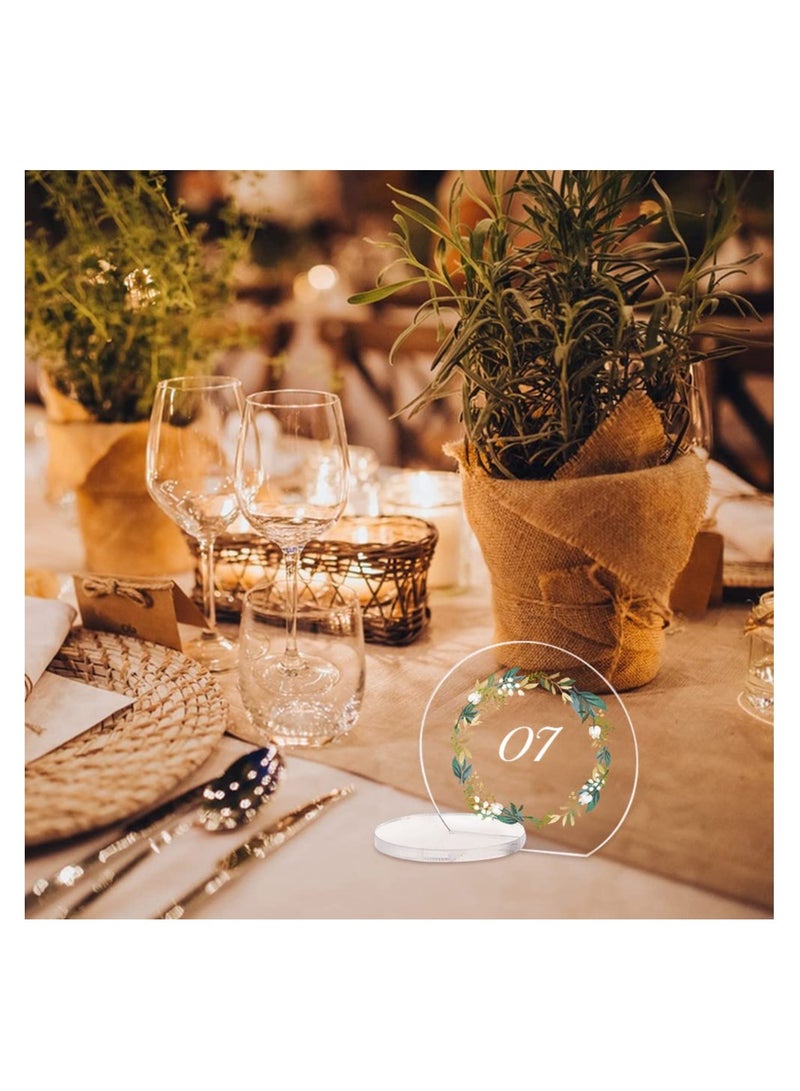 SOLARAE 20 Set Clear Acrylic Round Place Cards with Stand for Weddings, Banquets, and Events - Blank Name Plaque Sign and Table Number Holders for Elegant Seating Arrangements. - Image 4