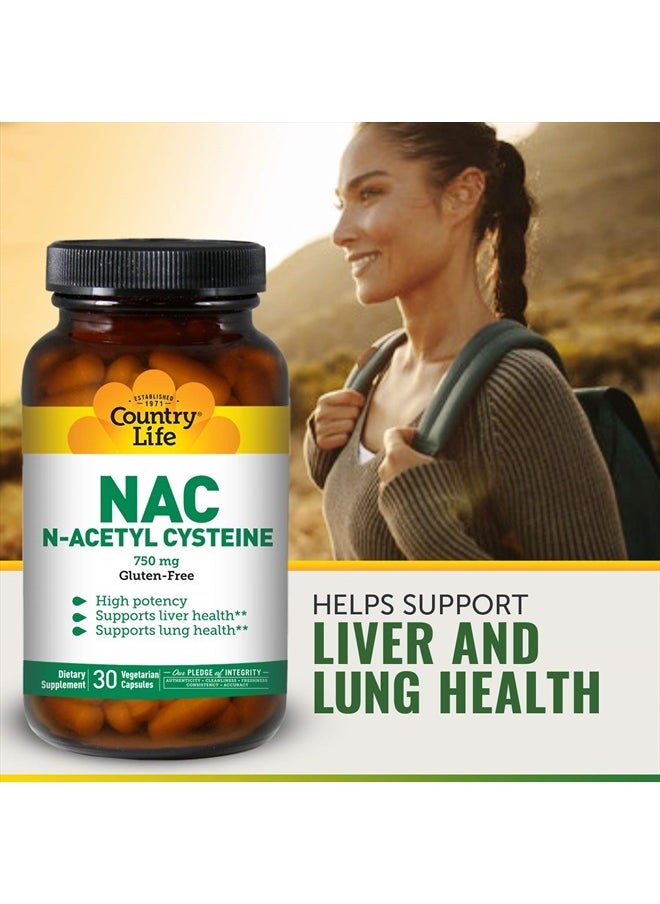 NAC (N-Acetyl Cysteine) Liver Antioxidant - 30 Vegetarian Capsules