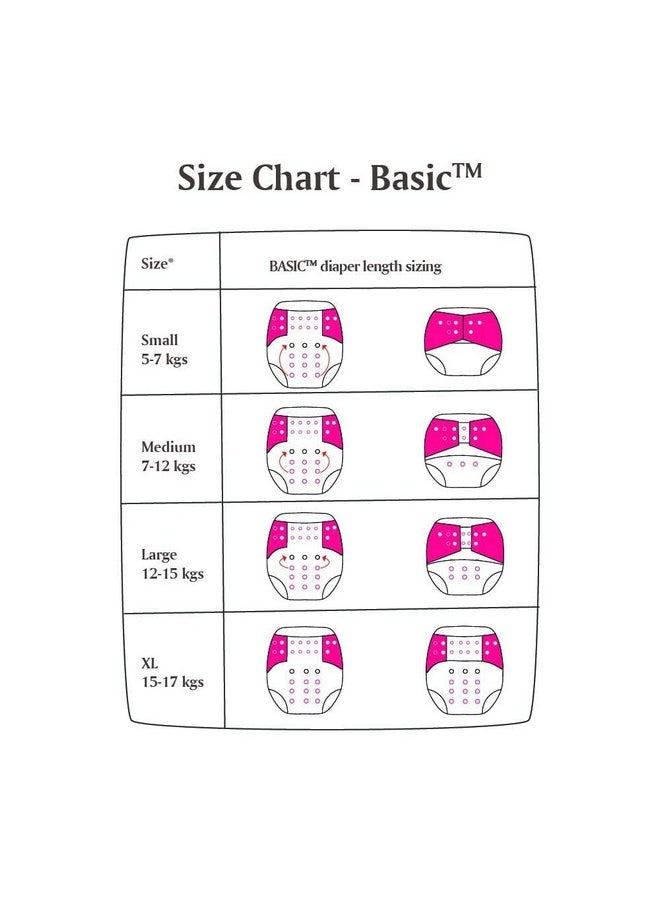 Superbottoms - Basic Pack Of 10 (5 Shell + 5 Insert) Freesize Adjustable, Washable And Reusable Cloth Diaper For Babies 3 Months -3 Years | One Size Adjustable Diapers | Assorted Prints - Image 1