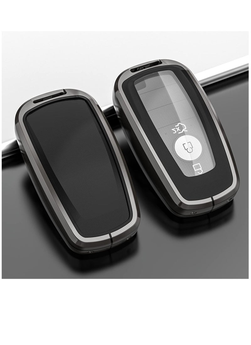 Captaintech Leather Key Fob Cover with Metal Shell for Ford Vehicles 2017-2023 Explorer Fusion Mustang Escape F150 F250 F350 F450 F550 Edge Smart Remote Protection  - Image 2