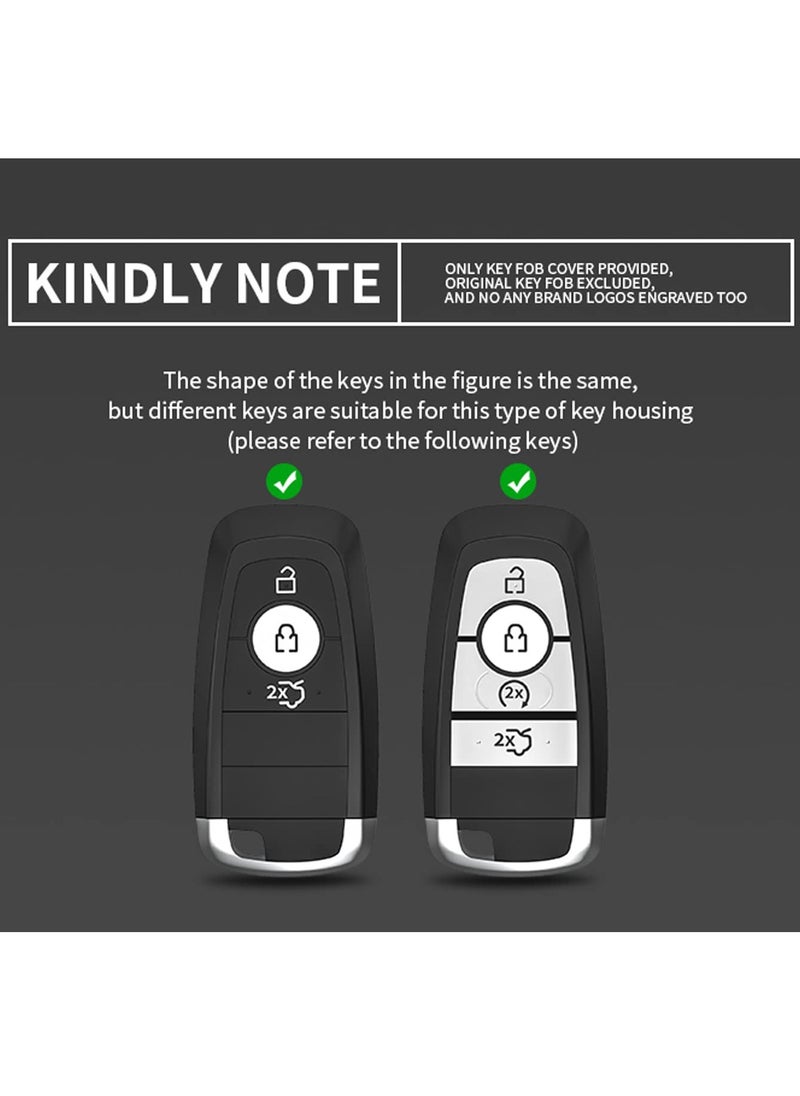 Captaintech Leather Key Fob Cover with Metal Shell for Ford Vehicles 2017-2023 Explorer Fusion Mustang Escape F150 F250 F350 F450 F550 Edge Smart Remote Protection  - Image 3