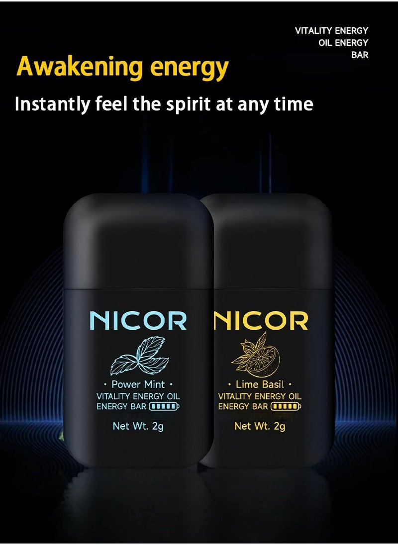 Nicor Nasal Stick Inhaler, Energizing Vitality Double Hole Energy Oil Bar, Natural Fresh Diffuser Sniffer, Energizing Aromatherapy Nasal Inhaler To Improve Nasal Congestion, (1pc, Mint, Black)  - Image 3