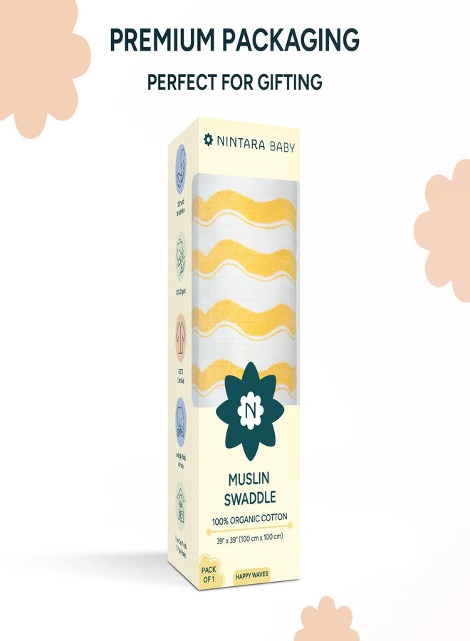 NINTARABABY قماط نينتارابيبي - قطن موسلين عضوي فاخر 100%، 100 سم × 100 سم، فائق النعومة، يسمح بمرور الهواء وخفيف الوزن، متعدد الاستخدامات، مناسب للجنسين، مضاد للحساسية، هدية مثالية للأطفال حديثي الولادة - Image 4