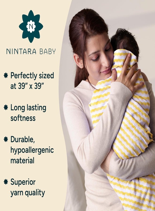 NINTARABABY قماط نينتارابيبي - قطن موسلين عضوي فاخر 100%، 100 سم × 100 سم، فائق النعومة، يسمح بمرور الهواء وخفيف الوزن، متعدد الاستخدامات، مناسب للجنسين، مضاد للحساسية، هدية مثالية للأطفال حديثي الولادة - Image 2