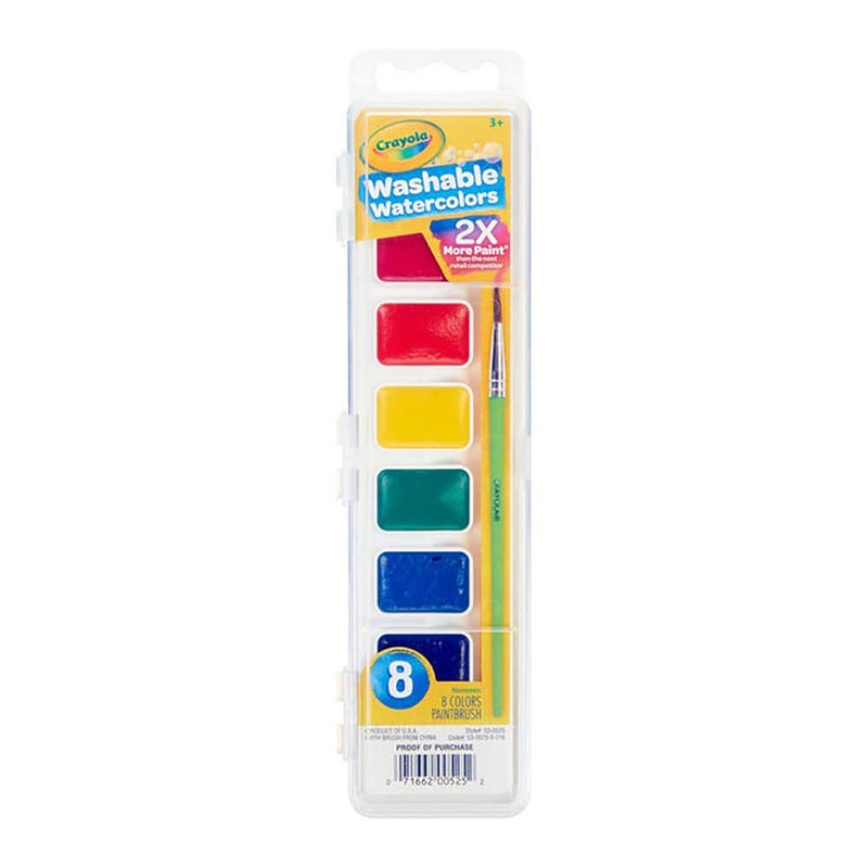 Crayola Washable Watercolors, Kids Paint Set, 8ct - Image 1