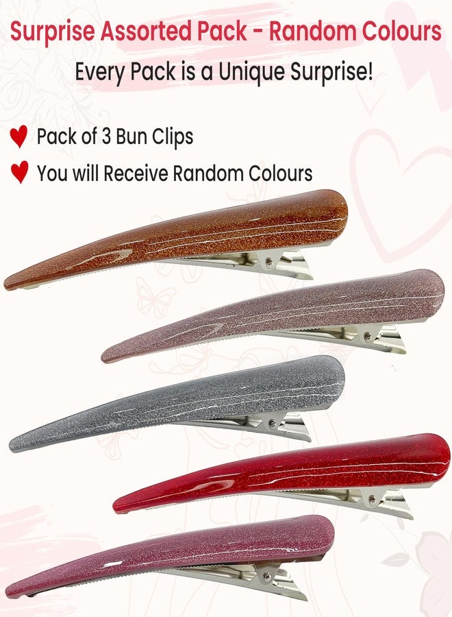 TEMPERIA (3 pcs) Hair Bun Clip for Women & Girls - Premium Juda Stick Pin Hairstick Accessories - Random Mix Colours (SP301) - Image 2