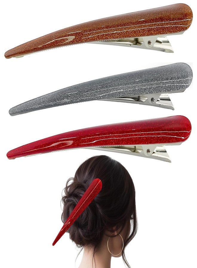 TEMPERIA (3 pcs) Hair Bun Clip for Women & Girls - Premium Juda Stick Pin Hairstick Accessories - Random Mix Colours (SP301) - Image 1