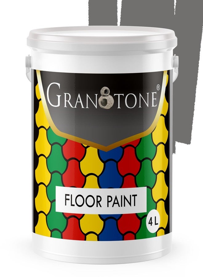GRANOTONE Floor Paint 4 Litre Space Grey Colour Polyurethane and Acrylic Polymer Based Concrete Sealer Anti Slip Thick and Durable for Cement Floor and Tiles Made in India - Image 1