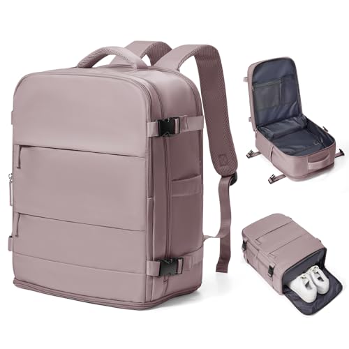 coowoz Travel Backpack Carry On for Women Man Gym Backpacks with Laptop Compartment Mochila de Viaje Teacher Personal Item Backpack Rucksack Airplane Accessories Must Haves Pink Purple Small - Image 1