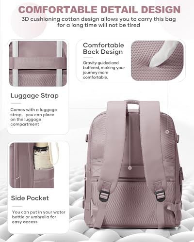 coowoz Travel Backpack Carry On for Women Man Gym Backpacks with Laptop Compartment Mochila de Viaje Teacher Personal Item Backpack Rucksack Airplane Accessories Must Haves Pink Purple Small - Image 5