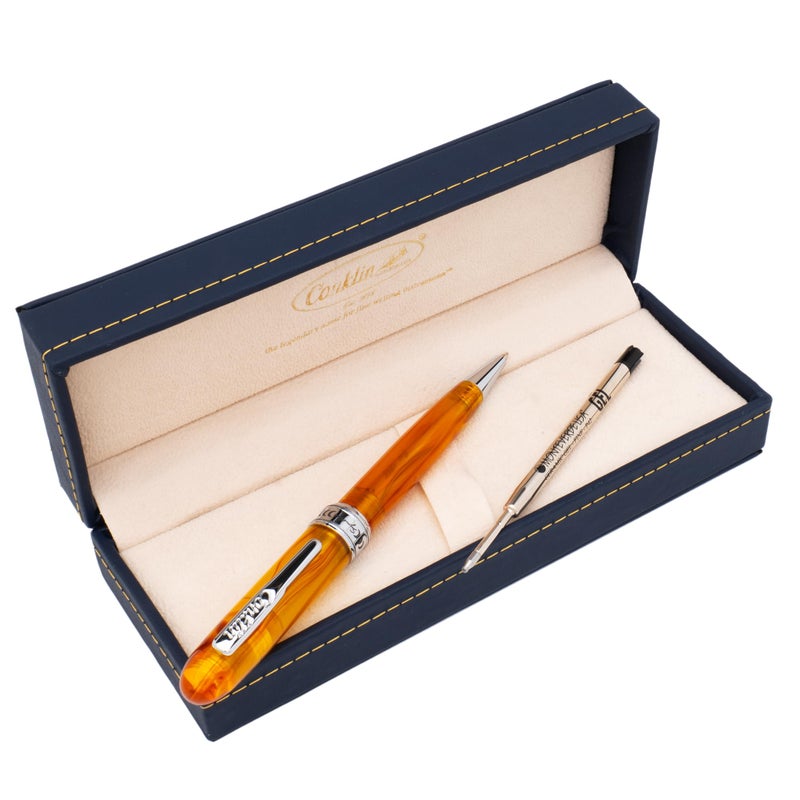 Conklin Symetrik Ballpoint Pen Precious Amber Free Extra Black Gel Refill Elegant Twist Pen Gift for Men Women Office Writers - Image 2