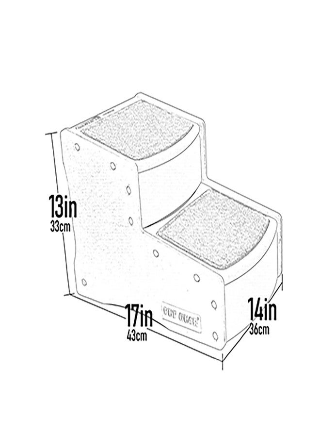 Pet Gear Easy Step II Pet Stairs, 2 Step for Cats/Dogs up to 75-pounds, Portable, Removable Washable Carpet Tread, No Tools Required, Fog - Image 2