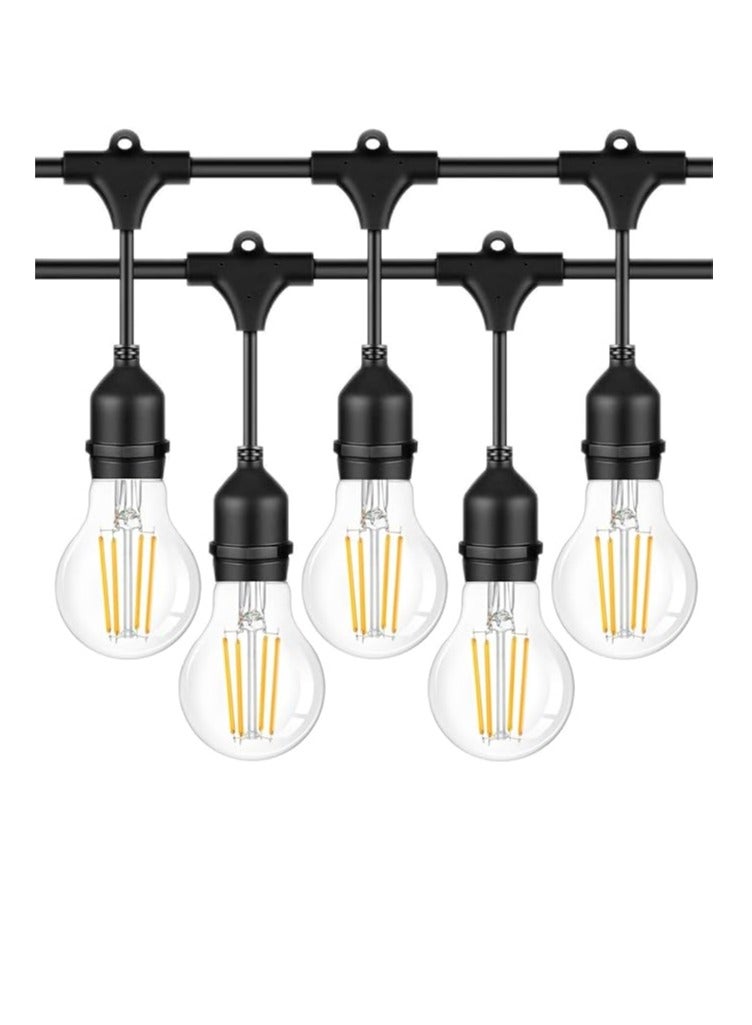 ESNCO 33FT Outdoor String Lights, Electric Plug-In Festoon Lights 10 Meter 20 LED Bulbs, Outdoor Waterproof Decorative Hanging Light String for Patio Garden Porch Yard (10M with G45 Clear)  - Image 1