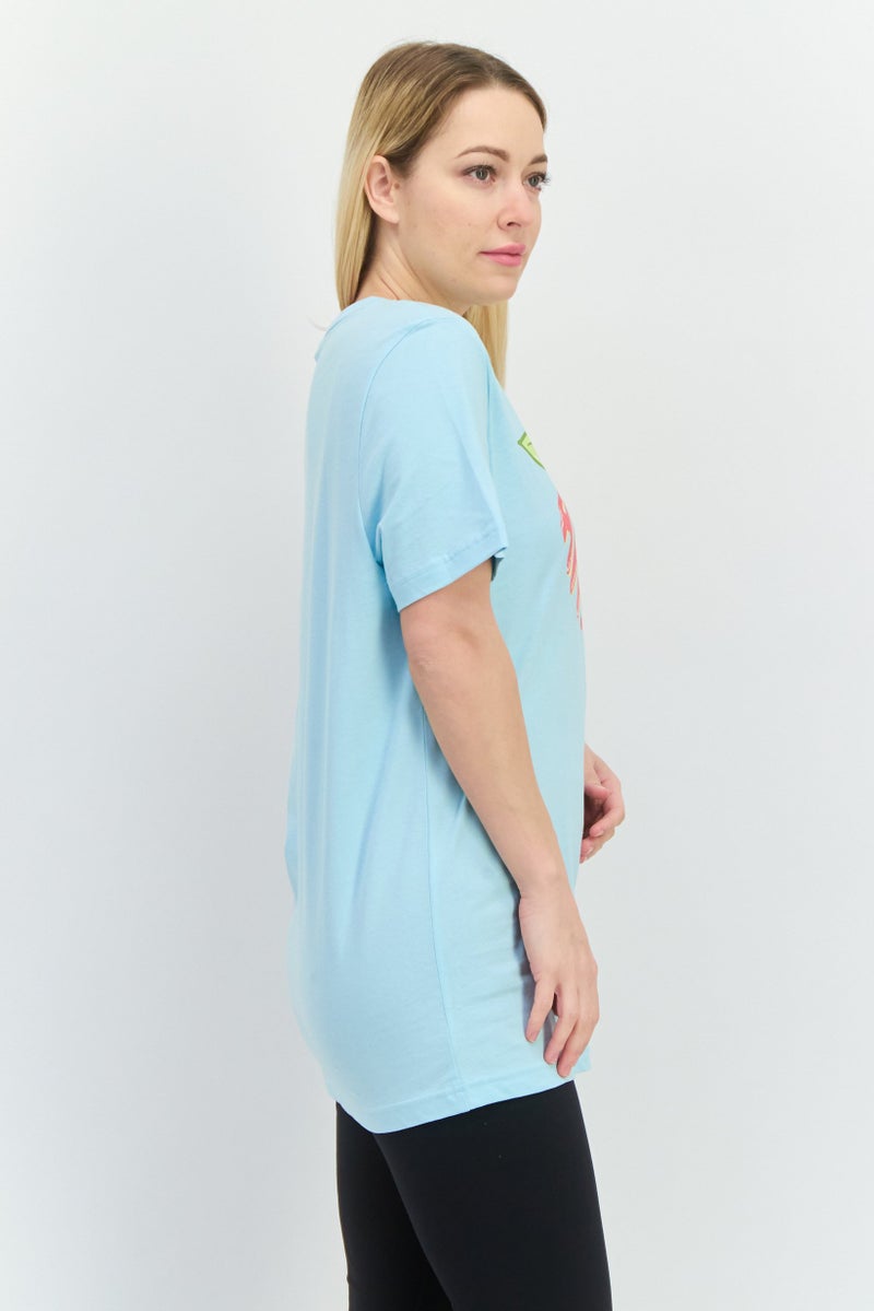 PUMA Women Sportswear Fit Short Sleeve Training T-Shirt, Blue Combo  - Image 3