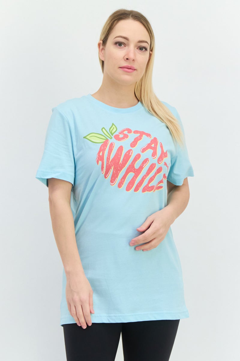 PUMA Women Sportswear Fit Short Sleeve Training T-Shirt, Blue Combo  - Image 1