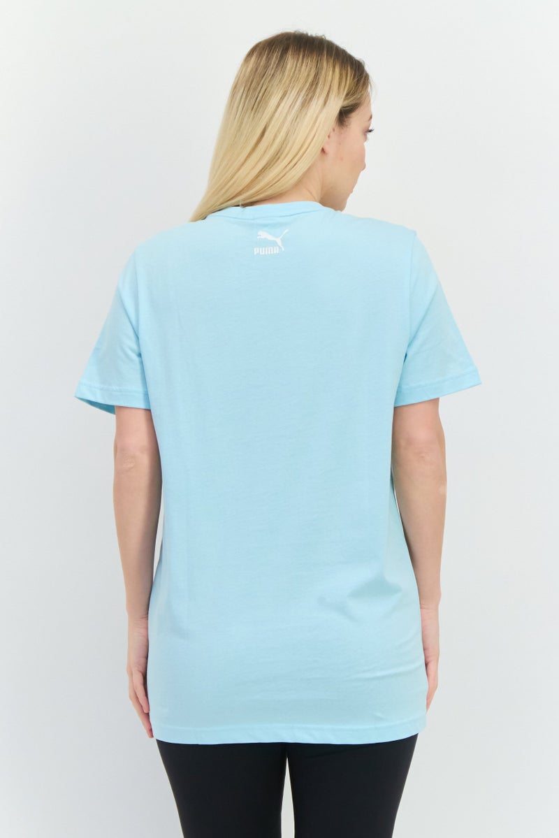 PUMA تي شيرت تدريب قصير الأكمام للنساء، أزرق - Image 4