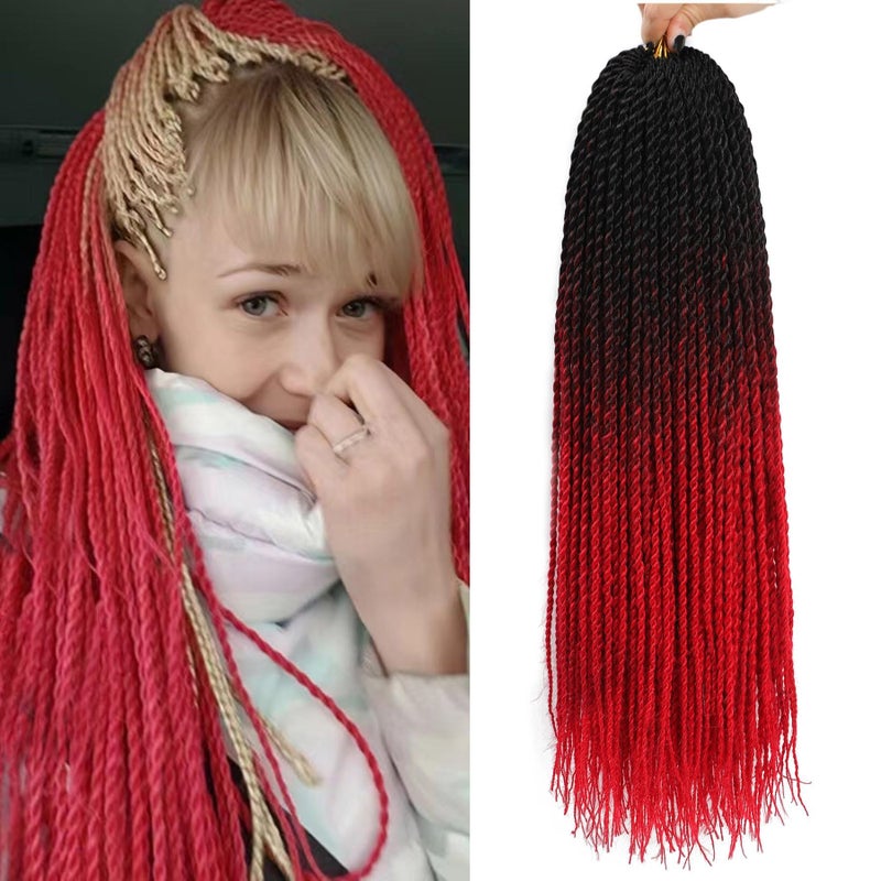 Befunny Senegalese Twist Crochet Hair-8 Packs 18 Inch Senegalese Twist Crochet Braids For Women, Black Pre Looped Pretwisted Crochet Braids, Synthetic Crochet Twist Hair (18in,1B#) - Image 1