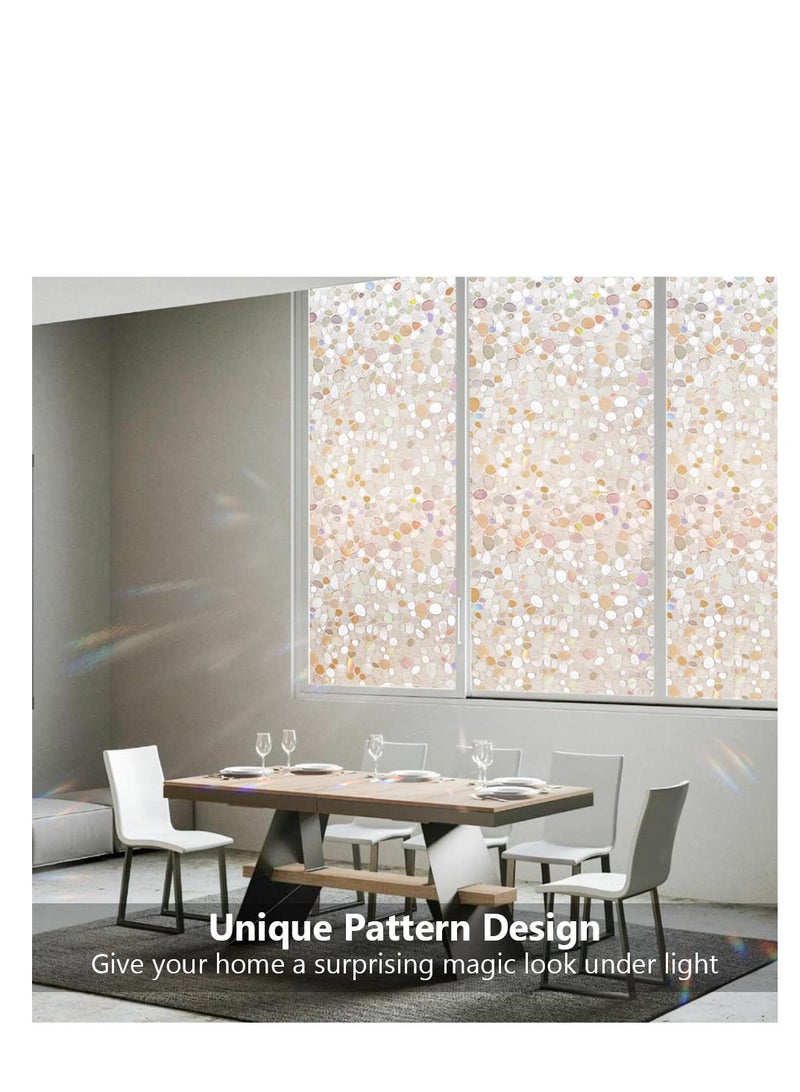 SOLARAE Window Privacy Film, 3D Decorative Static Cling Window Privacy Film No Glue Removable Home Office Film Anti UV Window Cling Decorative 44.5 x 200cm - Image 4