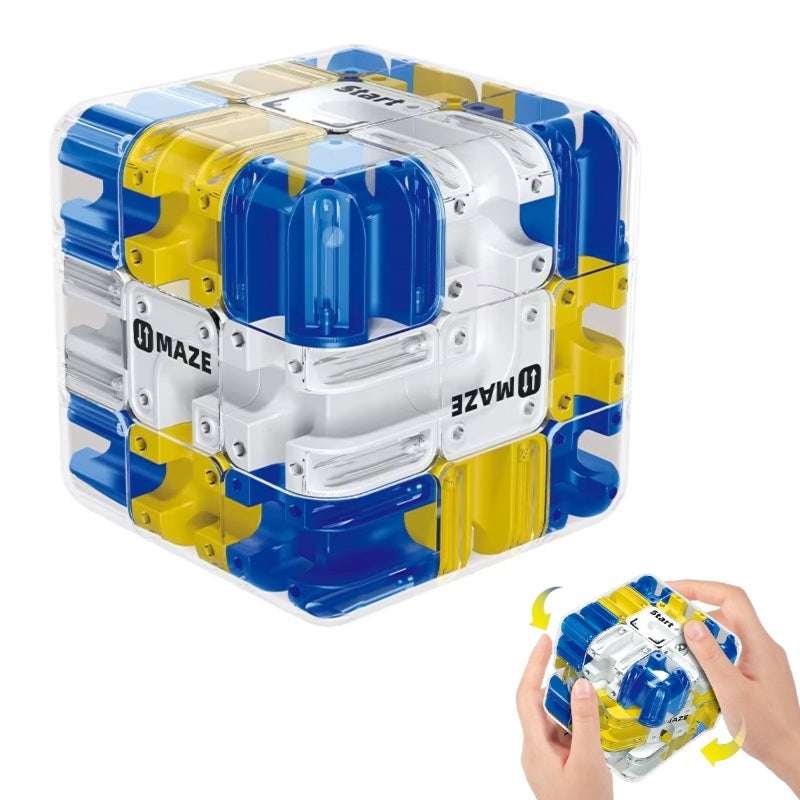 3D Maze Cube 7cm Transparent Shell - Smooth Seamless Rotation Rolling Ball Puzzle for Stress Relief Brain Training Parent Child Activities Partner Competitions - Image 1