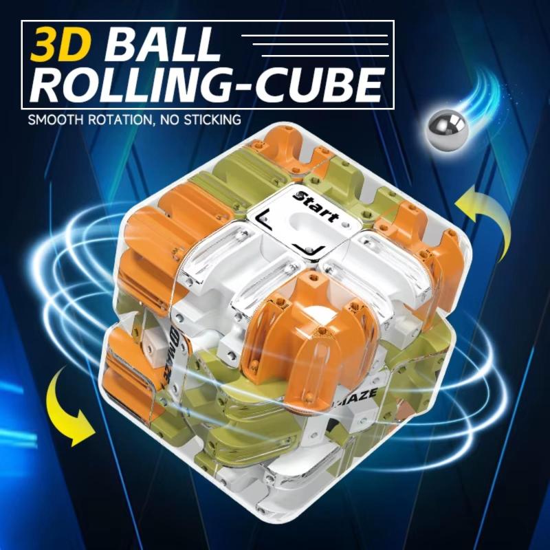 3D Maze Cube 7cm Transparent Shell - Smooth Seamless Rotation Rolling Ball Puzzle for Stress Relief Brain Training Parent Child Activities Partner Competitions - Image 4
