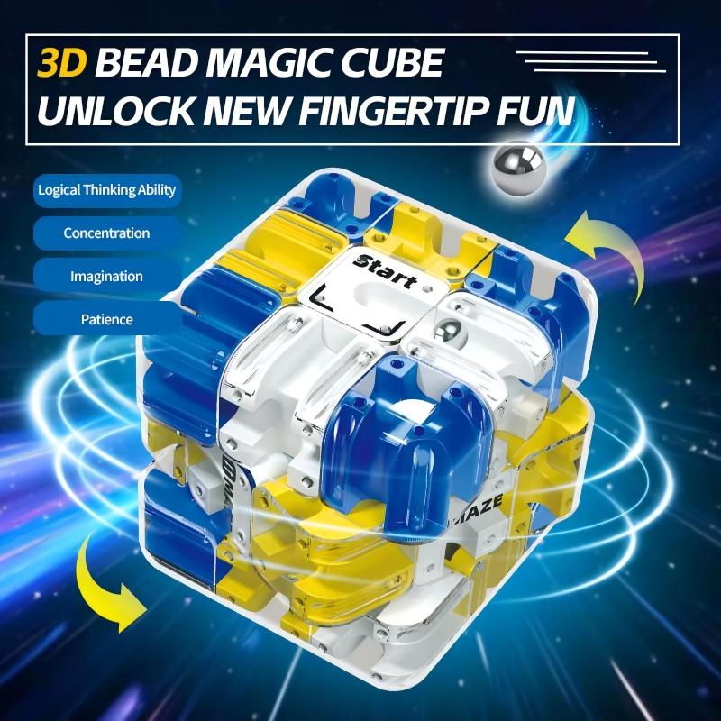 3D Maze Cube 7cm Transparent Shell - Smooth Seamless Rotation Rolling Ball Puzzle for Stress Relief Brain Training Parent Child Activities Partner Competitions - Image 5