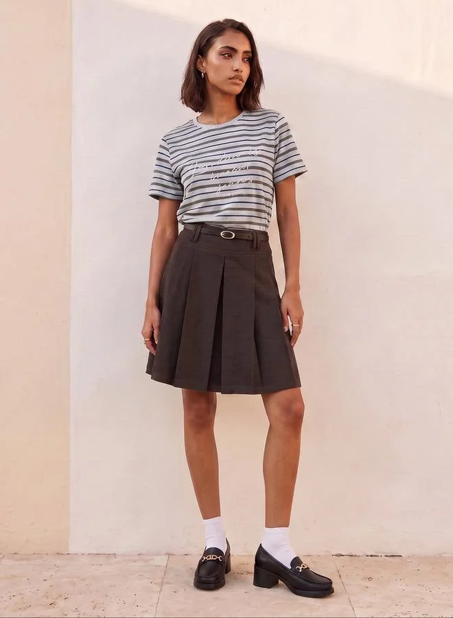 لي كوبر Lee Cooper Relaxed Fit Cotton Striped T-shirt