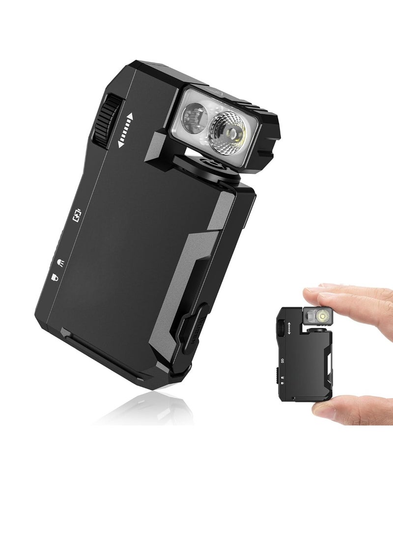 وبين مصباح يدوي EDC قابل لإعادة الشحن، مصباح يدوي صغير مسطح محمول، مقاوم للماء ومتعدد الأوضاع، مصباح RGB قوي، مصباح يدوي مزدوج الضوء مغناطيسي صغير بسلسلة مفاتيح، (قطعة واحدة، أسود)