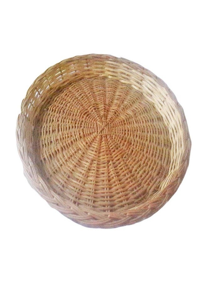 Avika Bamboo Cane Round Basket (Brown, 20 inch) - Image 3