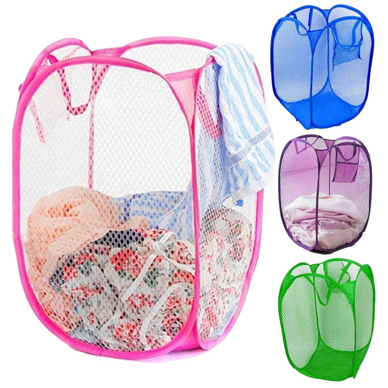 Kuber Industries Nylon 4 Piece Mesh Laundry Basket, 20Ltr (Multi)-CTKTC26054 - Image 1