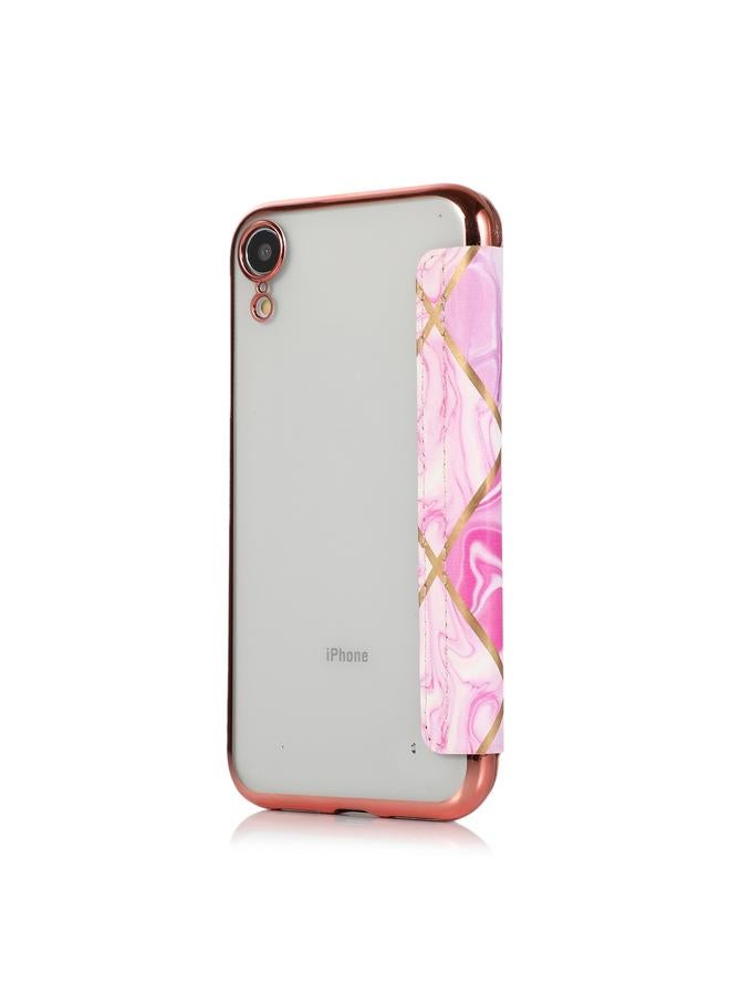 اس-توب جراب لهاتف iPhone XR مصنوع من جلد البولي يوريثان الحراري مع حامل وفتحة للبطاقات، قابل للطي أفقيًا، مطلي باللون البرونزي - Image 3
