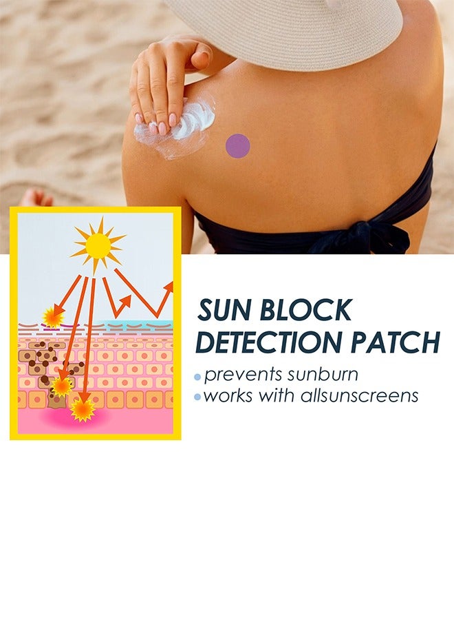 EELHOE 24 Pcs UV Stickers For Sunscreen, Sun Cream Stickers To Reapply, Waterproof UV Detection Stickers, UV Detection Reminder UV Patch For Kids Adults Waterproof Patches, Changes Color When Time To Reapply - Image 3