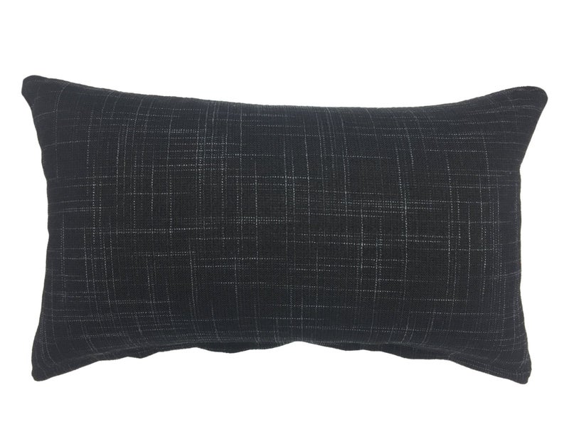 YOUR SMILE YOUR SMILE Solid Color Oblong Rectangle Decorative Cotton Linen Throw Pillow Case Cushion Cover Lumbar Pillowcase for Couch Sofa Bed12 x 20 InchesBlack  - Image 1