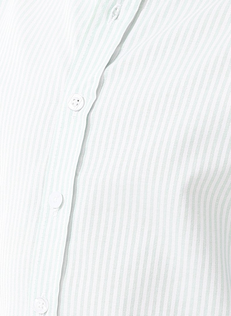 Andora Candy Stripes Boys Oxford Shirt_White & Light Green - Image 5