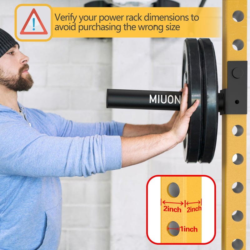 MIUONO Weight Plate Holder, Weight Plate Rack Storage for 2X2 Power Rack Attachments with 1â€ hole, Extended Version Hang More 2" Weight Plates (1 Pair) - Image 2