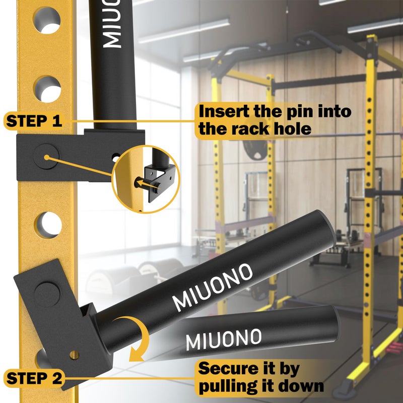 MIUONO Weight Plate Holder, Weight Plate Rack Storage for 2X2 Power Rack Attachments with 1â€ hole, Extended Version Hang More 2" Weight Plates (1 Pair) - Image 5
