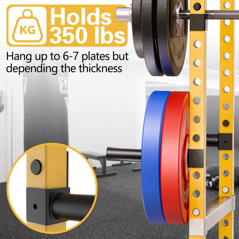 MIUONO Weight Plate Holder, Weight Plate Rack Storage for 2X2 Power Rack Attachments with 1â€ hole, Extended Version Hang More 2" Weight Plates (1 Pair) - Image 4