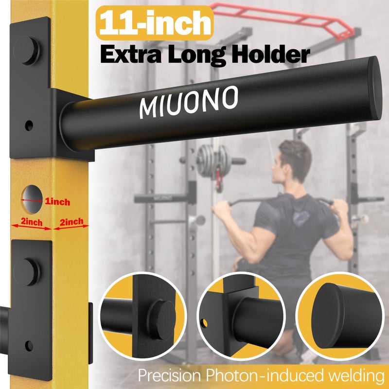 MIUONO Weight Plate Holder, Weight Plate Rack Storage for 2X2 Power Rack Attachments with 1â€ hole, Extended Version Hang More 2" Weight Plates (1 Pair) - Image 3