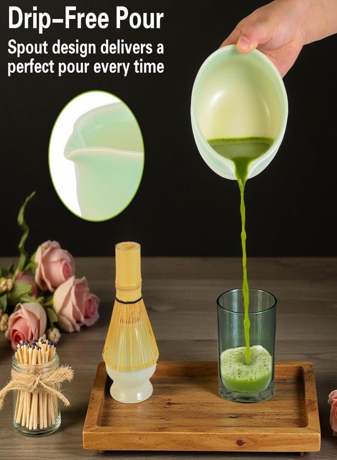 Jayhanvoe Matcha Whisk Set, Japanese Tea Set Includes Matcha Bowl with Spout, Bamboo Whisk, Ceramic Chasen Holder, Scoop, Sifter, 5 pcs Traditional Tea Making Kit for Matcha Lovers Christmas Gifts for Women Men - Image 4