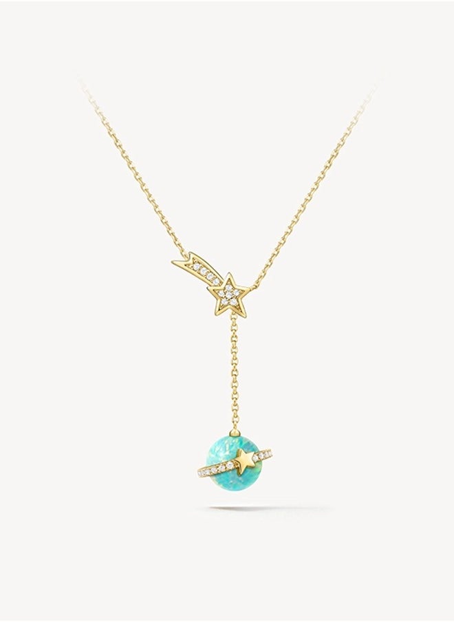 LOLA ROSE ​​Women's Lola Rose Blue Celestial Necklace - Three-Dimensional Planet Pendant, Contemporary Minimalist Jewelry for Daily Wear & Special Occasions​​  - Image 1
