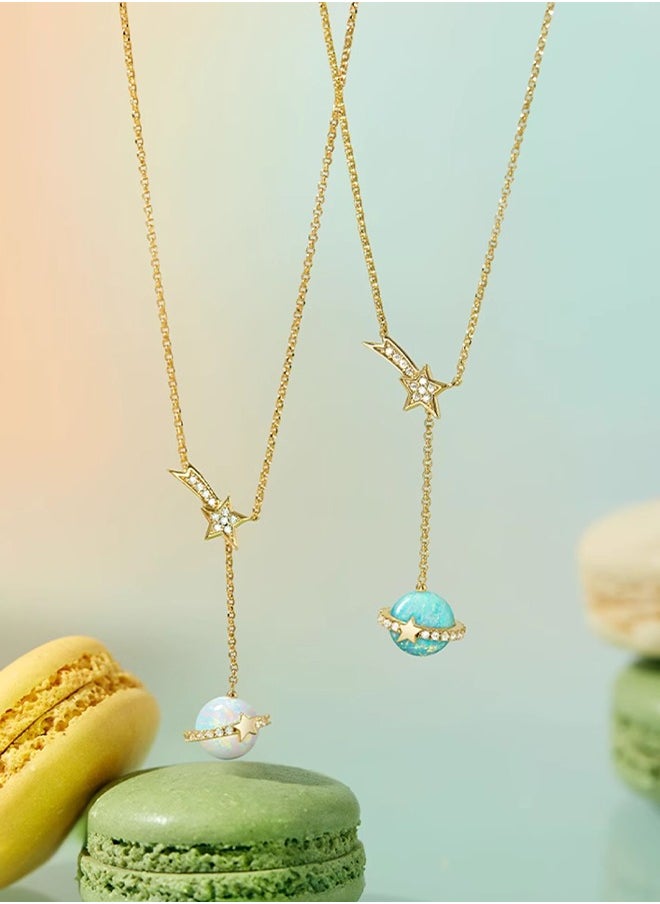 LOLA ROSE ​​Women's Lola Rose Blue Celestial Necklace - Three-Dimensional Planet Pendant, Contemporary Minimalist Jewelry for Daily Wear & Special Occasions​​  - Image 3