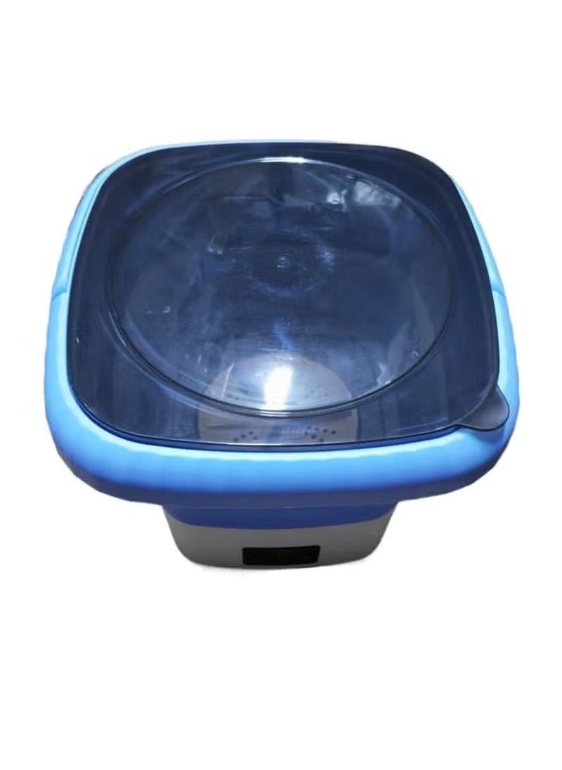 ELTRAZONE - Folding Mini Automatic Washing Machine – 6L Portable and Lightweight Clothes Washer with Spin Dryer, Detachable Drain Basket, and 3 Wash Modes – Compact Laundry Solution for Baby Clothes, Travel, Dorm Rooms, Apartments, and Small Spaces – Blue - Image 1