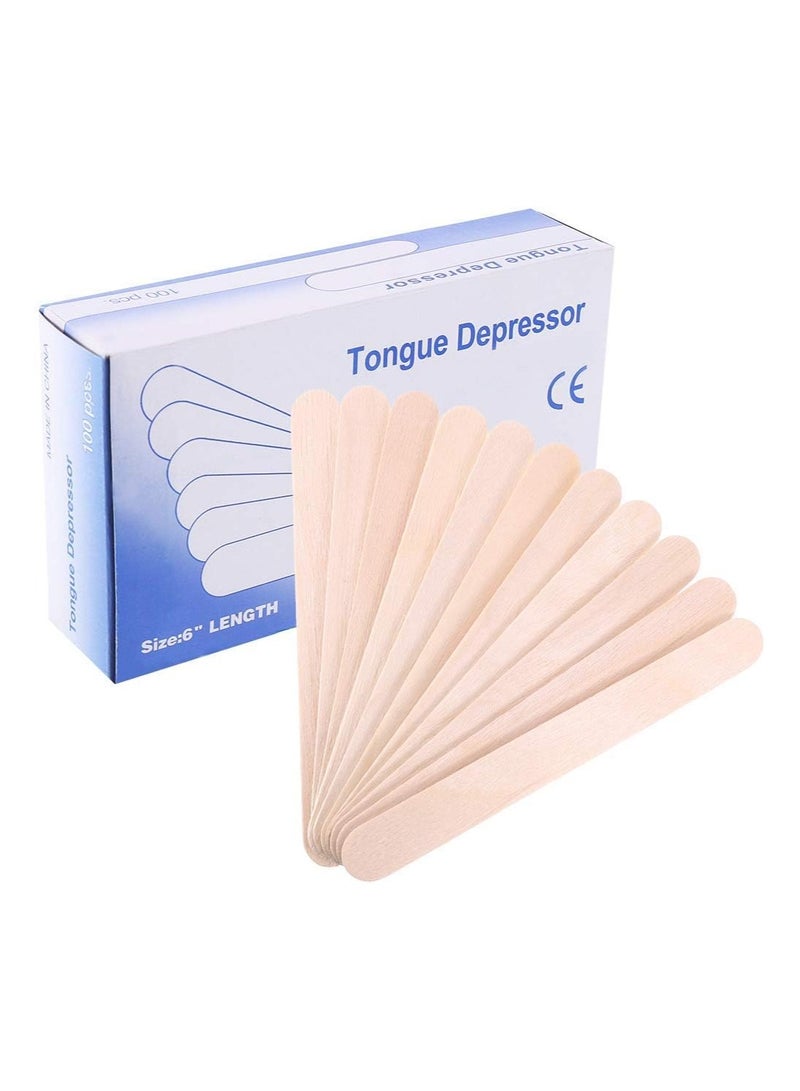 BLOOMING TIME Wooden Tongue Depressors - 100 PCS Beige - Image 1